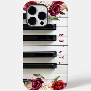 Funda Para iPhone 14 Pro Max De Case-Mate marsala flor pianista música de nombre personaliza