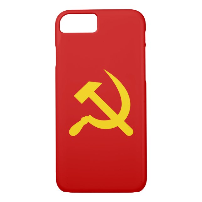 Funda De Case-Mate Para iPhone Martillo y hoz del comunismo rojo (Reverso)