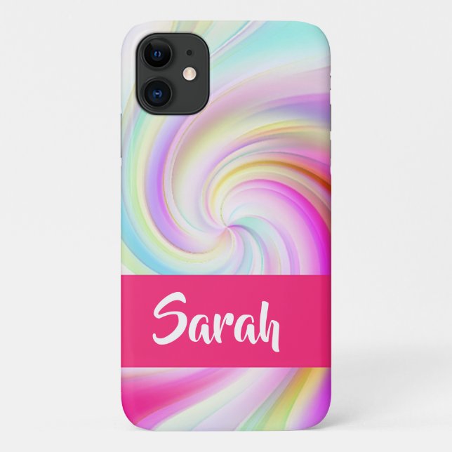 Funda De Case-Mate Para iPhone Martillos de remolino rosa y blanco (Reverso)