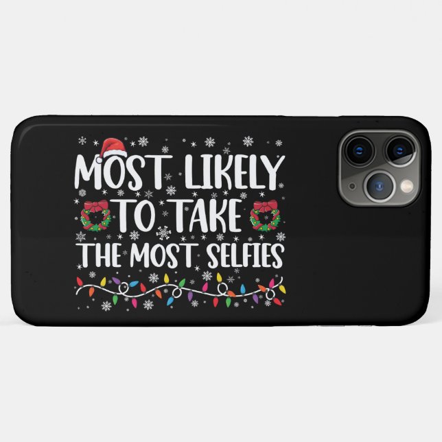 Funda De Case-Mate Para iPhone Más Probable Que Tome Más Selfies Navidad (Reverso (horizontal))