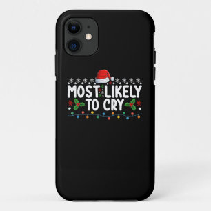Funda Para iPhone 11 Más Propenso a Llorar Navidad Familiar Vacaciones