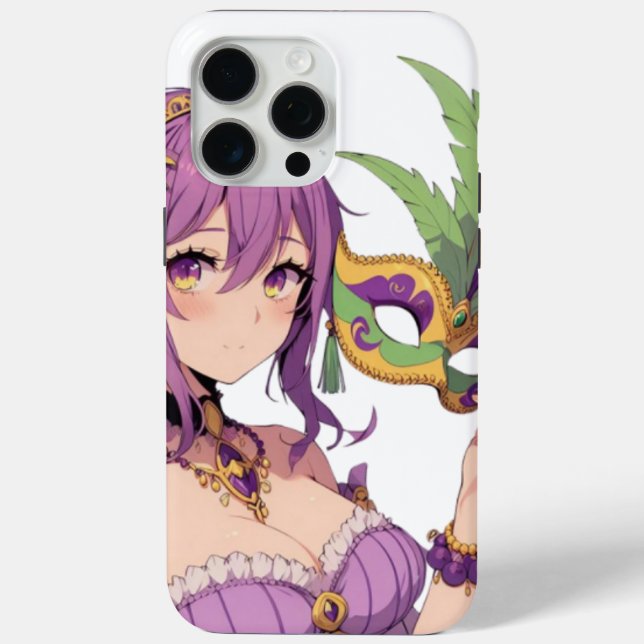 Funda De Case-Mate Para iPhone Máscara Anime Mardi Gras (Reverso )