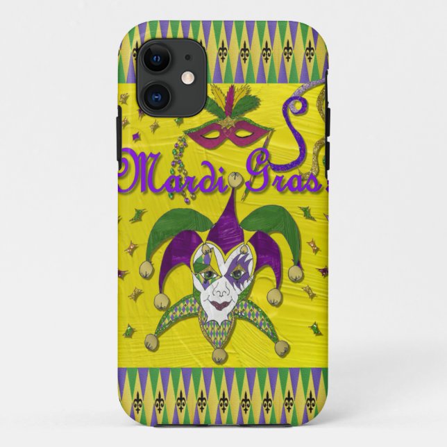 Funda De Case-Mate Para iPhone Máscara de Bufón Mardi Gras Arlequín (Reverso)