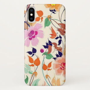 Funda Para iPhone X Máscara de cara floral naranja