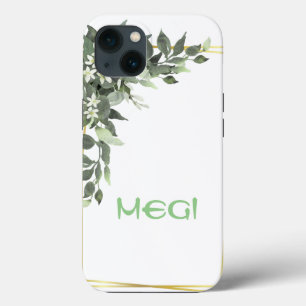 Funda Para iPhone 13 Máscara de flores verdes