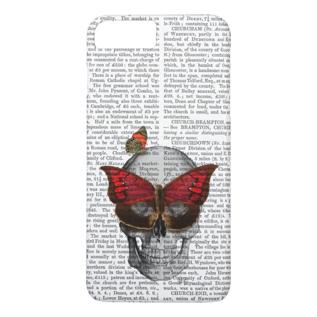 Funda De Case-Mate Para iPhone Máscara de mariposa rosa Skull (Reverso)