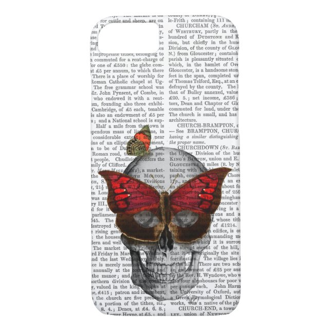 Funda De Case-Mate Para iPhone Máscara de mariposa rosa Skull (Reverso)