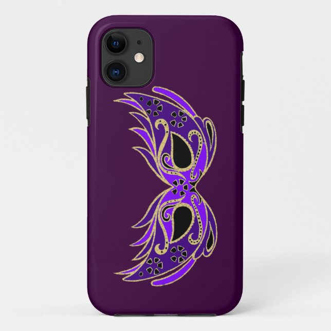 Funda De Case-Mate Para iPhone Máscara de máscaras púrpura real (Reverso)