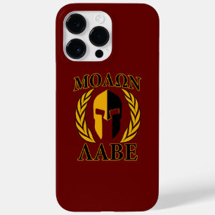 Funda Para iPhone 14 Pro Max De Case-Mate Máscara Espartana Molon Labe Laureles Borgoña Deco