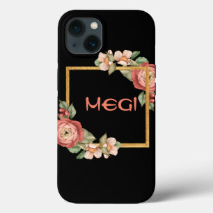 Funda Para iPhone 13 Máscara floral negra con tu Funda-Mate iPhone CASE