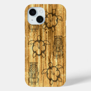 Funda Para iPhone 15 Máscara Hawaiana Honu Y Tiki