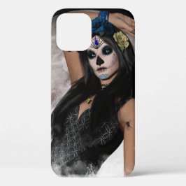 Funda Para iPhone 12 Pro Máscara oscura de Sugar Skull de luna llena y ojos