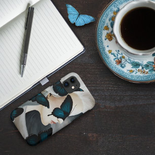Funda Para iPhone 11 Mascarada de Mariposa Azul Fantasía Elegante