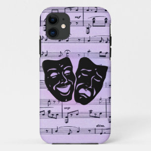 Funda Para iPhone 11 Máscaras de Música y Teatro Moradas