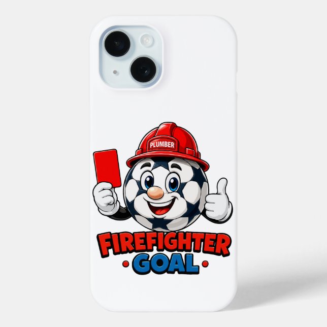 Funda De Case-Mate Para iPhone Mascota Árbitro de Fútbol Bombero (Reverso )