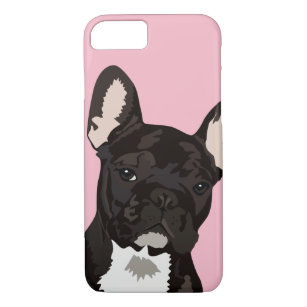 Funda Para iPhone 8/7 Mascota de Bulldog francés de chuleta negra