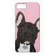 Funda De Case-Mate Para iPhone Mascota de Bulldog francés de chuleta negra (Reverso)