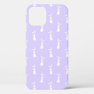 Funda Para iPhone 12 Mascota de fondo azul del patrón de conejo color p