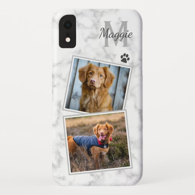 Funda De Case-Mate Para iPhone Mascota fotográfico personalizado Perro Gato Monog (Reverso)