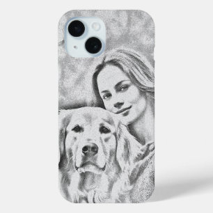 Funda Para iPhone 15 Mascota Photo Dog Lover lápiz drenaje iPhone 16