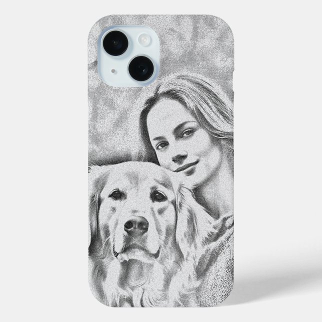 Funda De Case-Mate Para iPhone Mascota Photo Dog Lover lápiz drenaje iPhone 16 (Reverso )