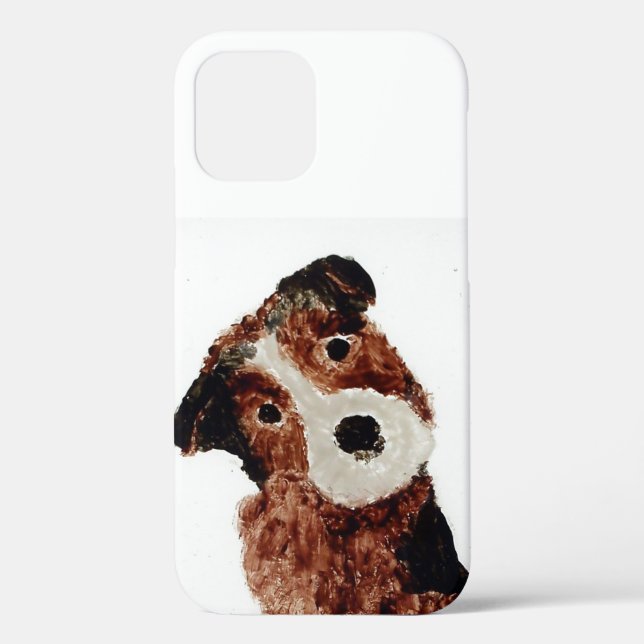 Funda De Case-Mate Para iPhone Mascota Pintando Perro Terrier (Reverso )