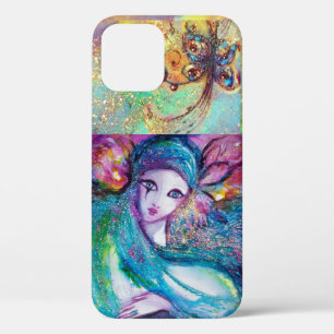 FUNDA PARA iPhone 12 MASQUERADA VENECIANA / MÁSCARA AZUL