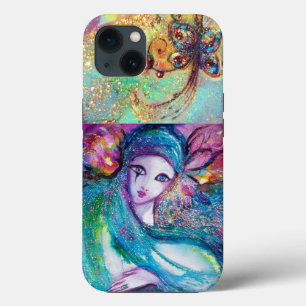 FUNDA PARA iPhone 13 MASQUERADA VENECIANA / MÁSCARA AZUL