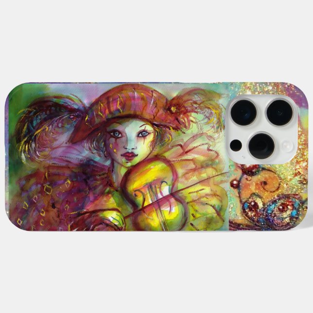 FUNDA DE Case-Mate PARA iPhone MASQUERADE VENECIANO / HARLEQUIN JUGANDO VIOLÍN (Reverso (Horizontal))