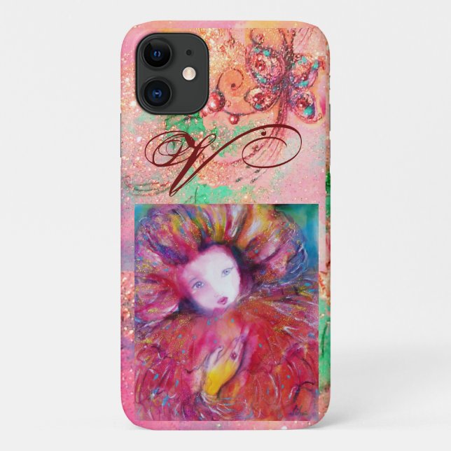 FUNDA DE Case-Mate PARA iPhone MASQUERADE VENECIANO - MÁSCARA EN MONOGRAMA ROJO (Reverso)