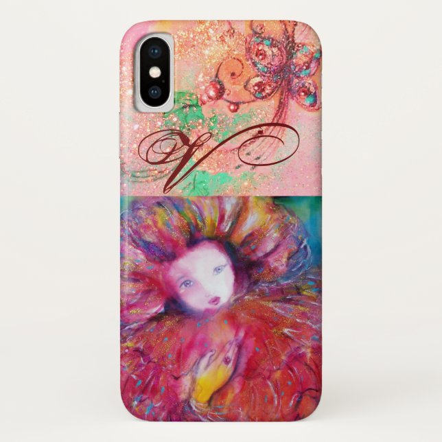 Funda De Case-Mate Para iPhone MASQUERADE VENECIANO, MÁSCARA EN ROJO MONOGRAMA ro (Reverso)