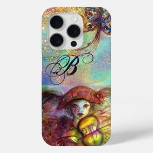 FUNDA PARA iPhone 15 PRO MASQUERADE VENECIANO / MONOGRAMA HARLEQUIN