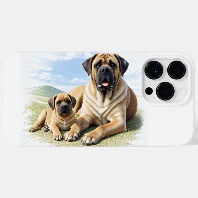 Funda De Case-Mate Para iPhone Mastiff englische Dogge mit Kind im Urlaub (Reverso (Horizontal))
