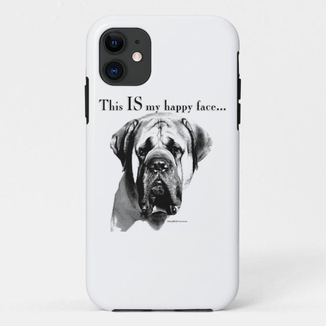 Funda De Case-Mate Para iPhone Mastiff Happy Face (Reverso)