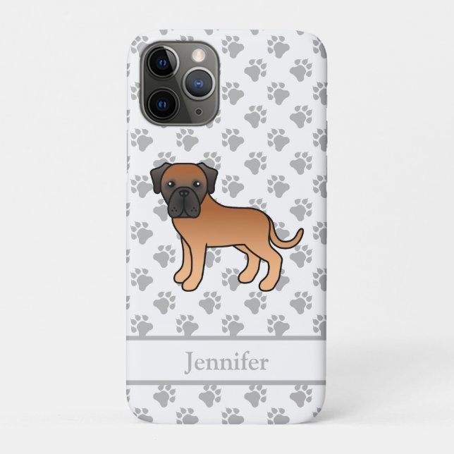 Funda De Case-Mate Para iPhone Mastín inglés albaricoque perro de dibujos animado (Reverso)