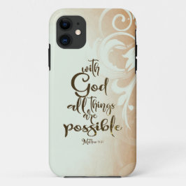 Funda Para iPhone 11 Mateo 19:26 Con Dios todas las cosas son posibles