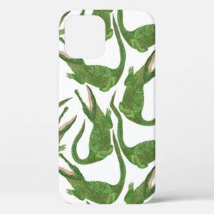 Funda Para iPhone 12 Matriz de agua blanca de cocodrilo