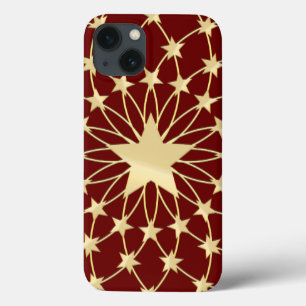Funda Para iPhone 13 Matriz de estrellas doradas que se expanden en cír