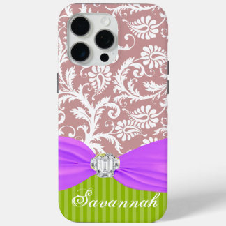 title_seo2 Mauve Faux Rhinstone Personalizada Damask