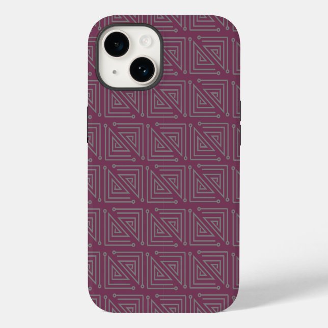 Funda De Case-Mate Para iPhone Mazas gris Art Deco (Reverso )