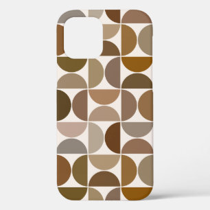 Funda Para iPhone 12 MCM Semicircles Browns+Cream Big Pattern
