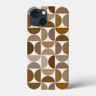 Funda Para iPhone 13 Mini MCM Semicircles Browns+Cream Big Pattern