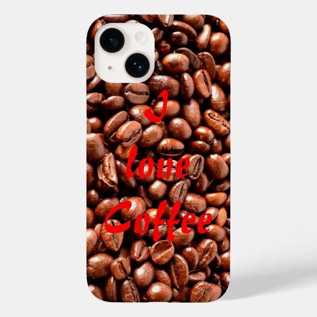 Funda De Case-Mate Para iPhone Me encanta el café (Reverso )