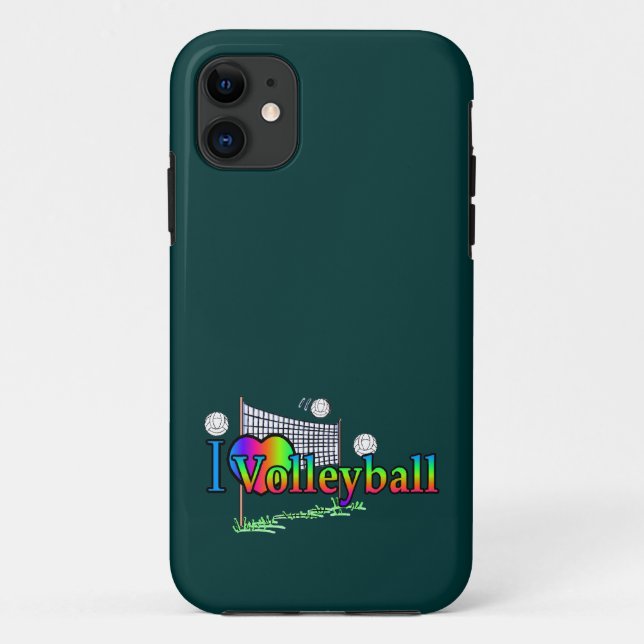Funda De Case-Mate Para iPhone Me encanta el voleibol (Reverso)