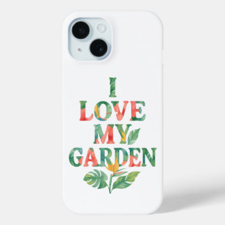 Funda Para iPhone 15 Me Encanta Mi Jardín Floral Tropical