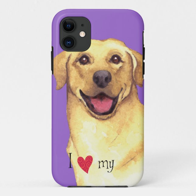 Funda De Case-Mate Para iPhone Me encanta mi laboratorio amarillo (Reverso)