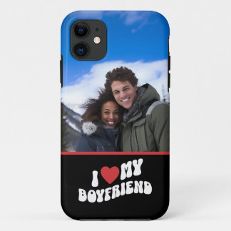 Funda Para iPhone 11 Me encanta mi novio, foto personalizada