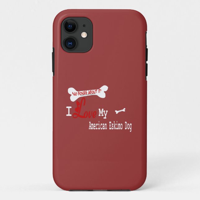 Funda De Case-Mate Para iPhone Me encanta mi perro esquimal estadounidense (Reverso)