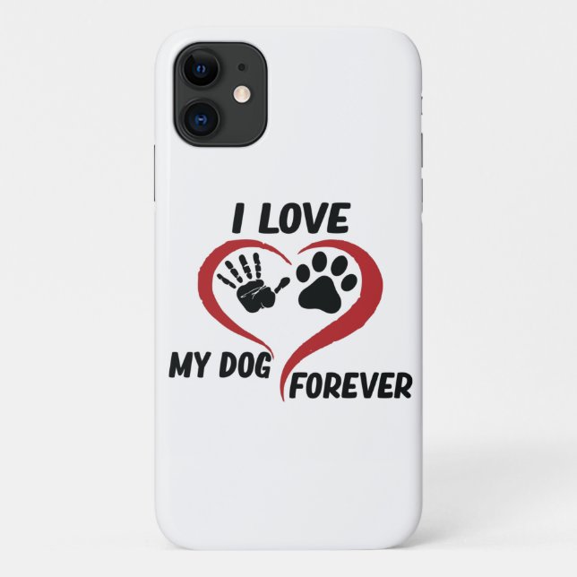 Funda De Case-Mate Para iPhone Me encanta mi perro tirando almohada (Reverso)