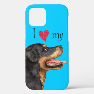 Funda Para iPhone 12 Me encanta mi Rottweiler